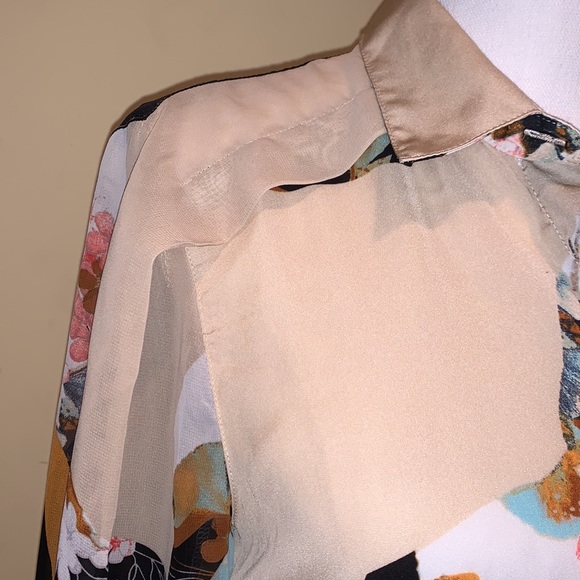 3.1 PHILLIP LIM X Target Button Up Long Sleeves Floral Blouse Shirt Size M - Picture 4 of 11